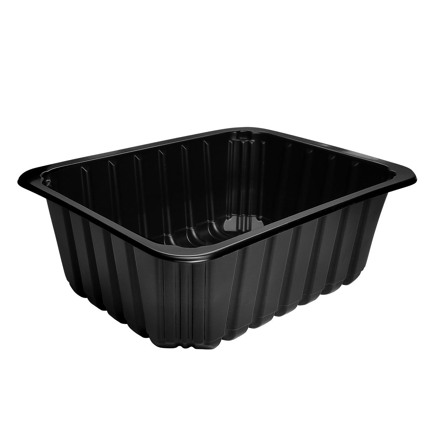 Лоток под запайку 22,7х17,8х8,0см 2400 мл PP черный  280 шт/кор ПР-Л-227х178х80