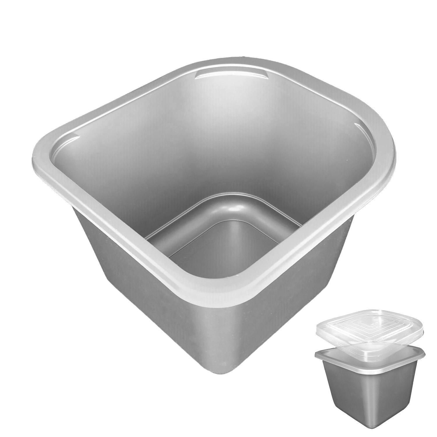 Контейнер пластиковый 2500мл PET серый 18,0х16,6х11,9см внешн 300шт/кор ПР-КМ-2500Д ПЭТ