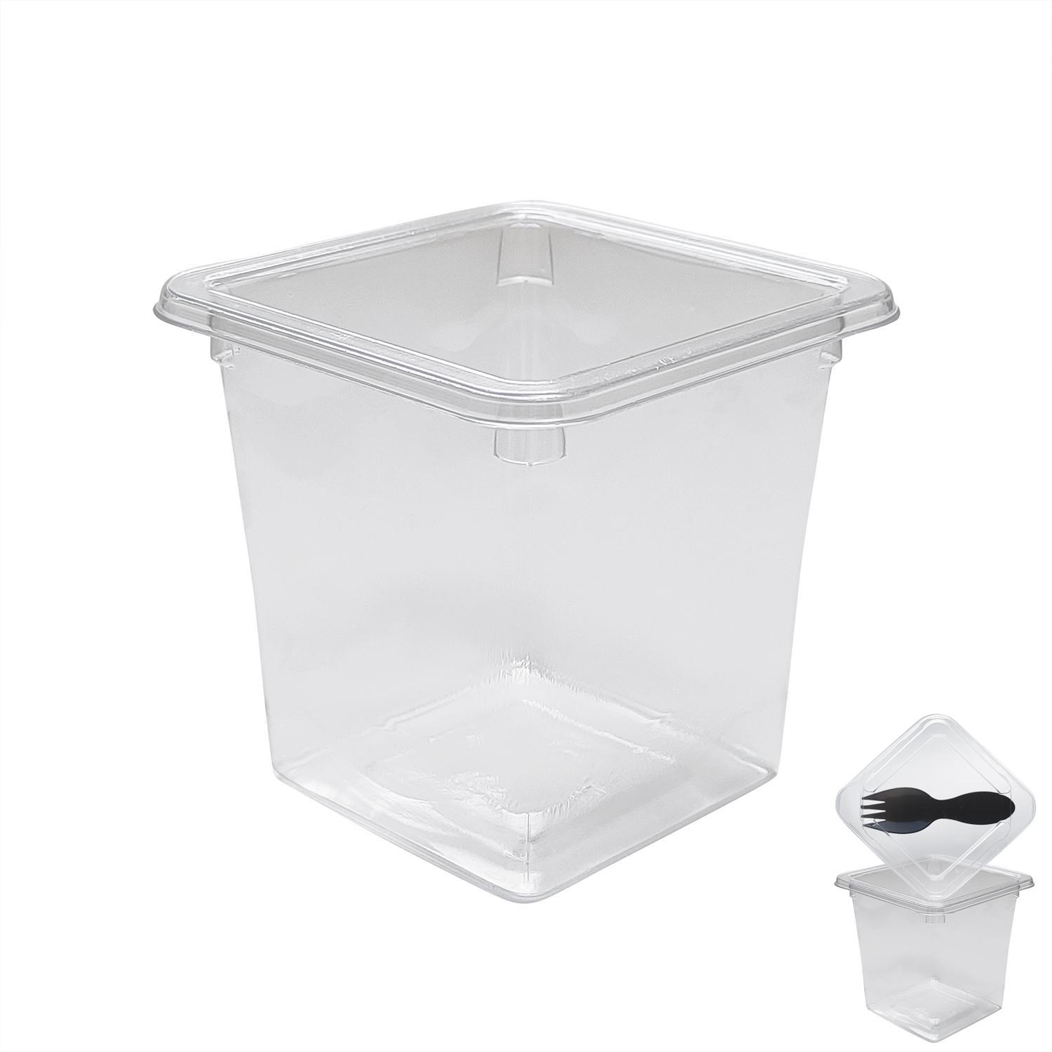 Стакан-контейнер пластиковый 220мл РЕТ прозрачный внеш 8,0х8,0х7,5см под запай без крышки 360 шт/кор ПР-СТ-80х75 ПЭТ