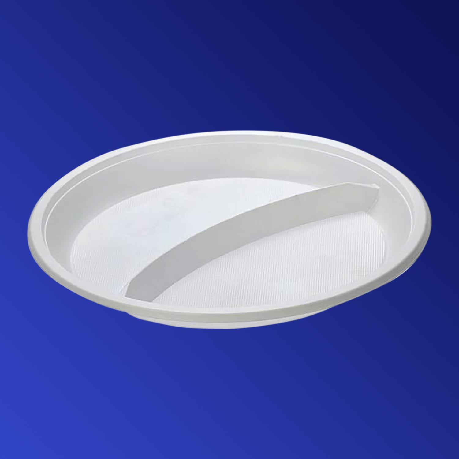 Тарелка одноразовая d20,5см PS 100шт/уп белая С-2