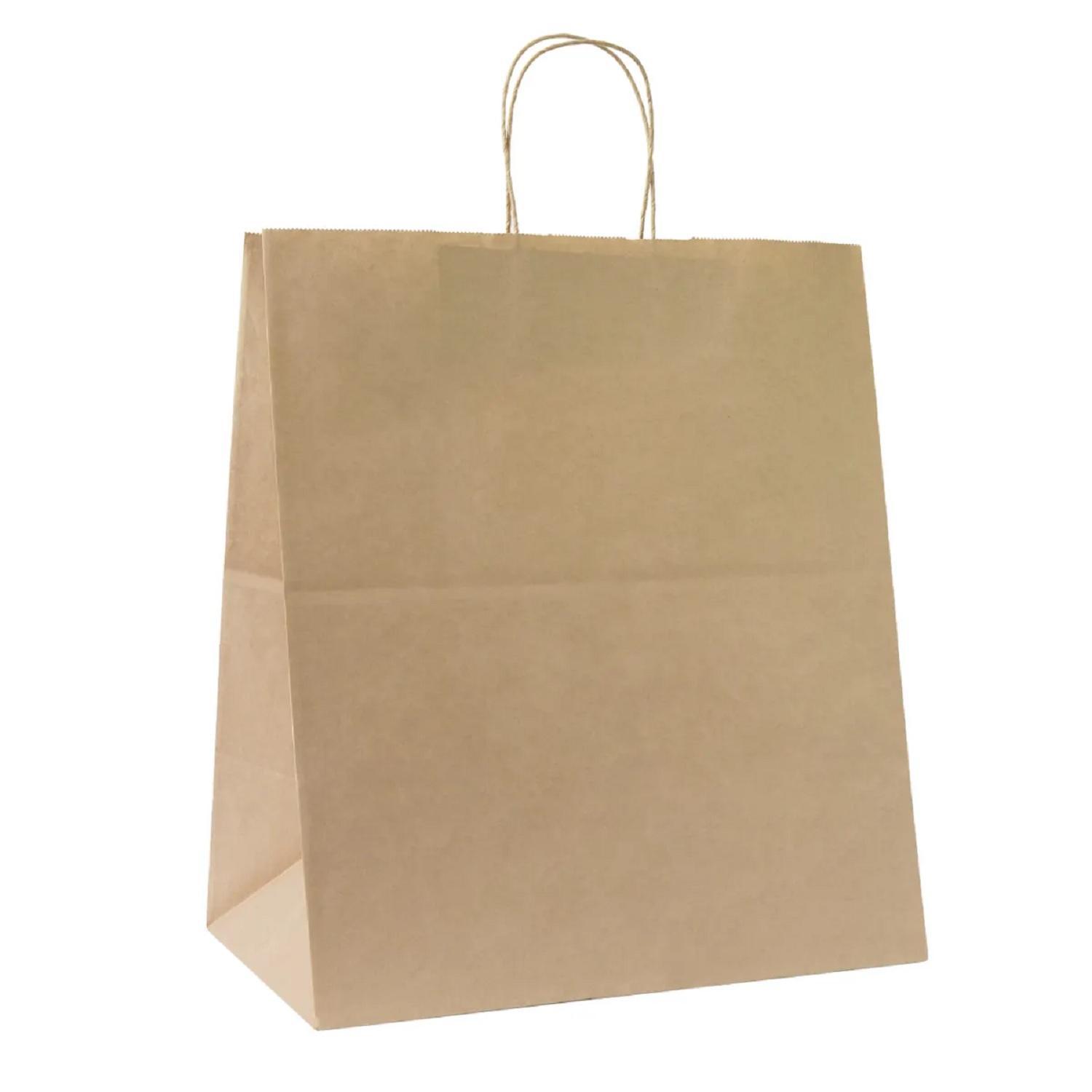 Пакет-сумка бумажная 37х32+20см (320*200*370мм) крафт ручки крученые 70гр/м2