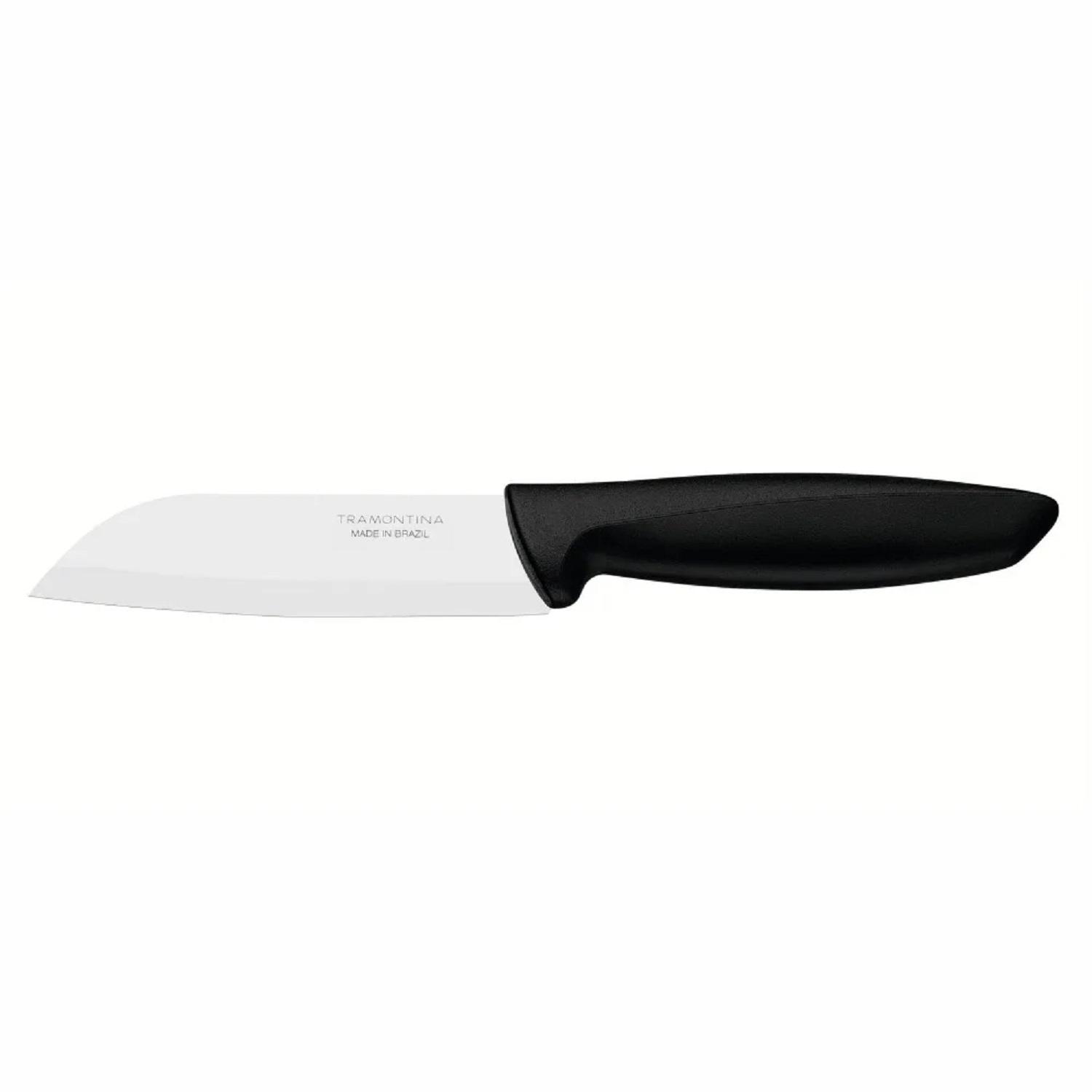 Нож Plenus 127мм/261мм универсальный кухонный черный Santoku