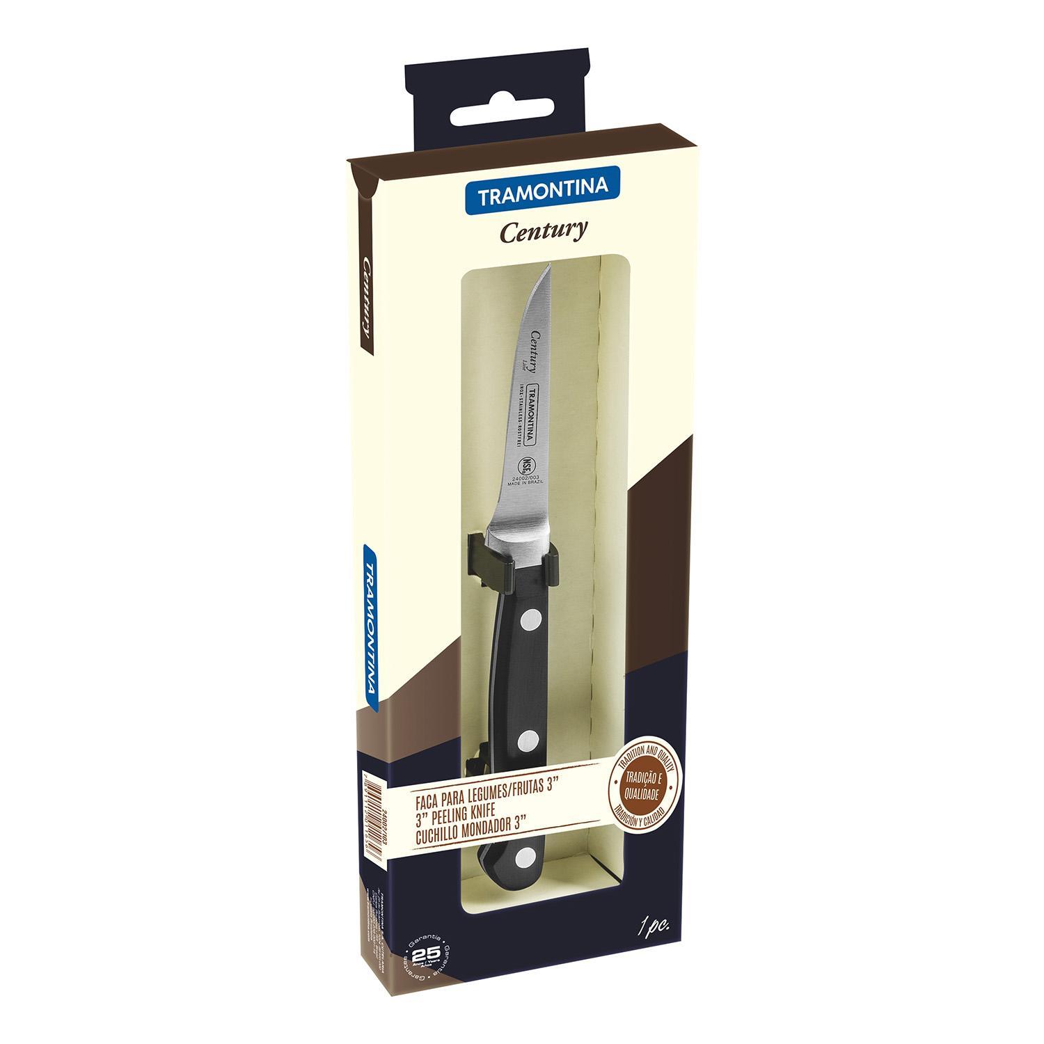 Нож Century  76мм/175мм для овощей черный