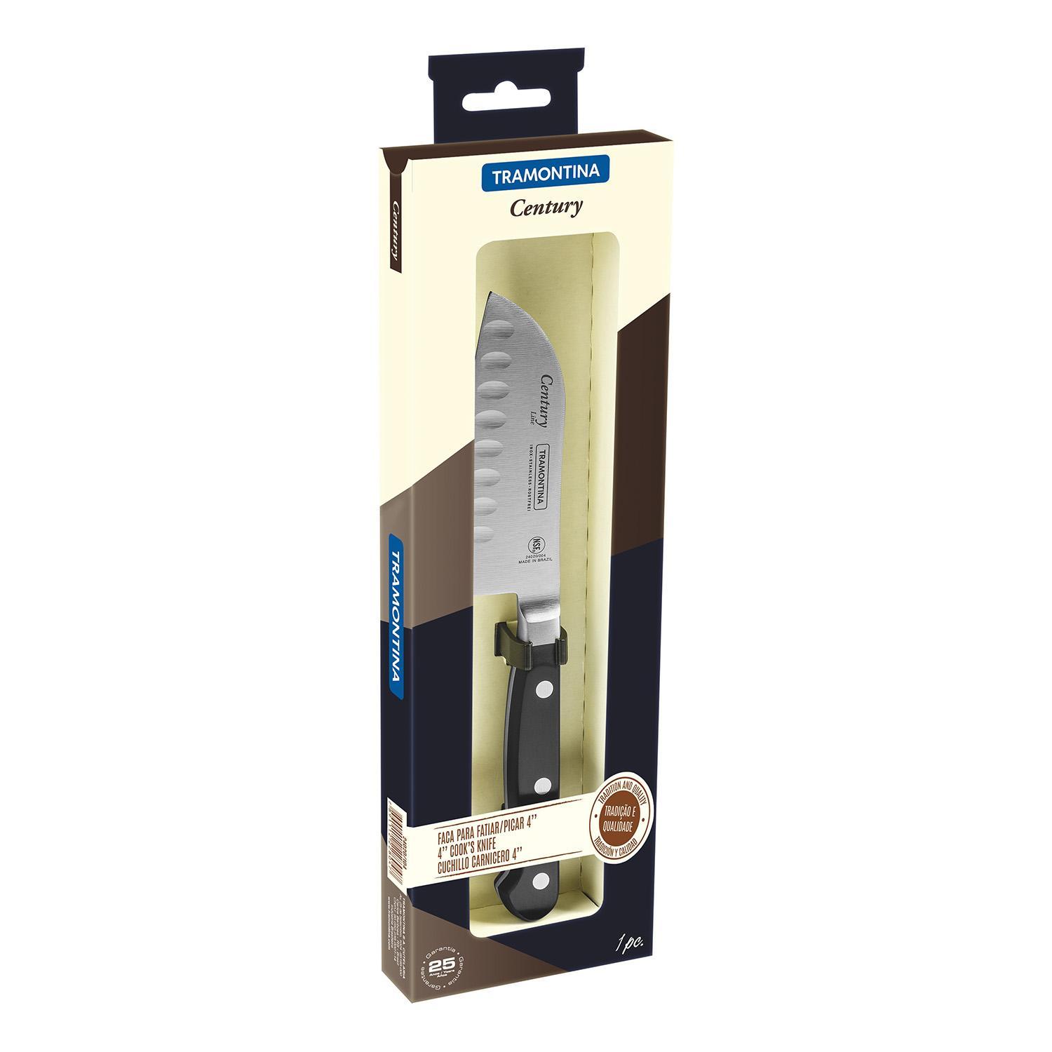 Нож Century 102мм/220мм кухонный Сантоку черный