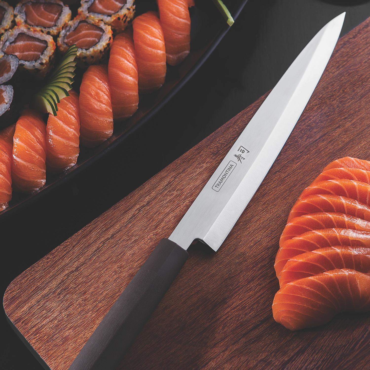 Нож YANAGIBA для приготовления суши 229/370/мм Sushi Silver черный