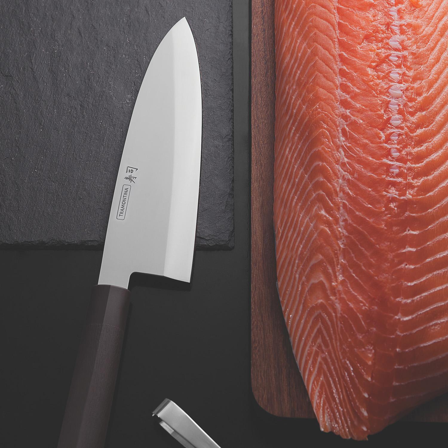 Нож DEBA для разделки рыбы 203/368/мм Sushi Silver черный