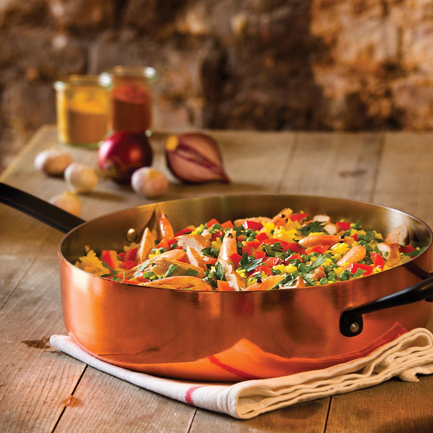 Сковорода с крышкой d30см 5,21л Trix Cobre