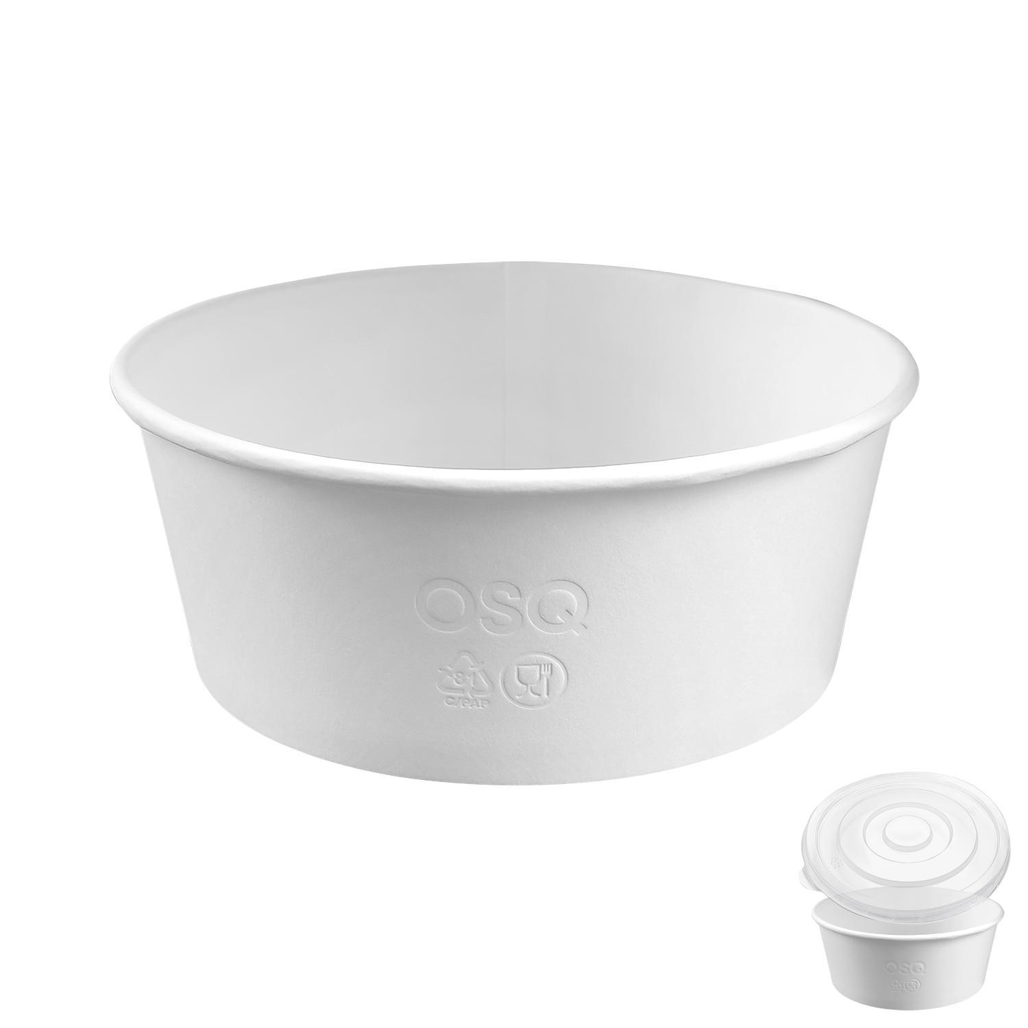 OSQ Round Bowl  750 W Контейнер белый d15см  h6,1см (крышка отдельно)