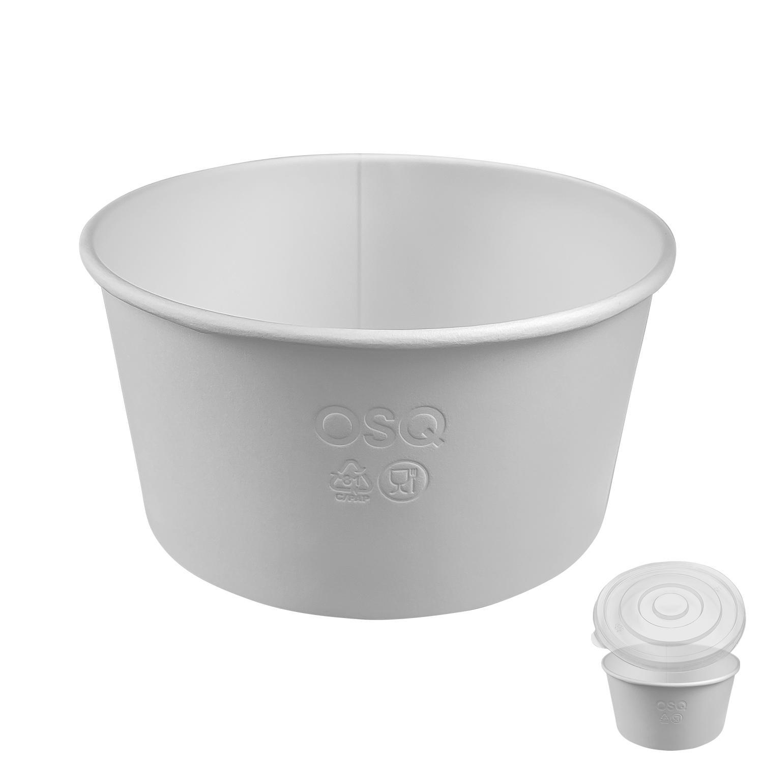 OSQ Round Bowl 1000 W Контейнер белый d15см  h7,7см (крышка отдельно)