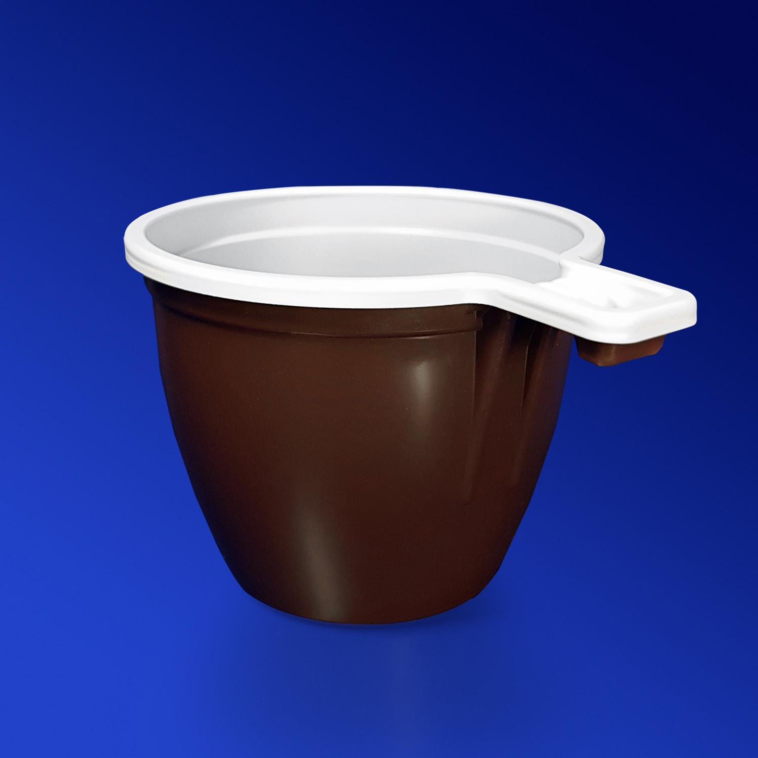 Чашка кофейная 180мл PP коричнево-белая 50шт/уп