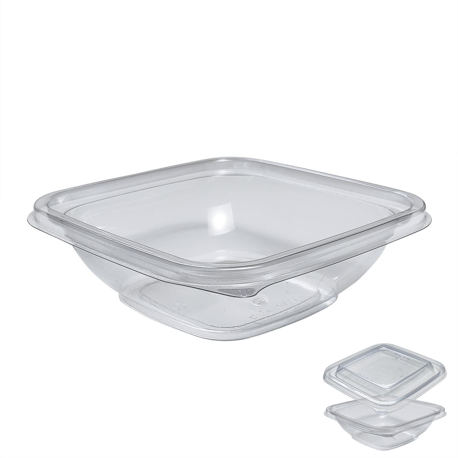 Контейнер пластиковый 250мл PET прозрачный 12,6х12,6х3,8см 50шт/уп