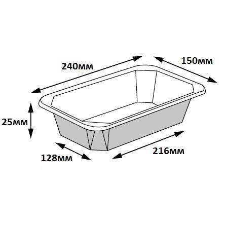 Контейнер Фуд-бокс крафт/крафт 24,0х15,0х2,5см (крышка отдельно)