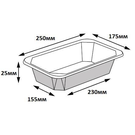 Контейнер Фуд-бокс крафт/крафт 25,0х17,5х2,5см (крышка отдельно)