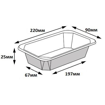 Контейнер Фуд-бокс крафт/крафт 22,0х9,0х2,5см (крышка отдельно)