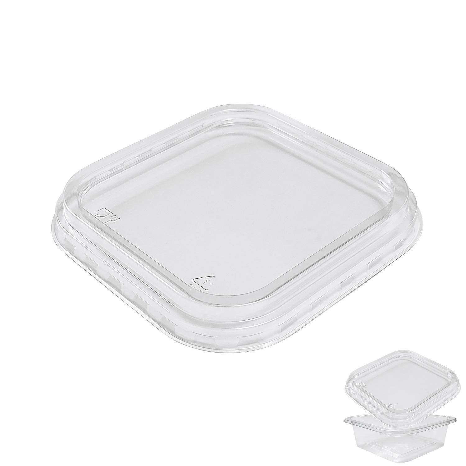 Крышка пластиковая РЕТ прозрачная внутр 13,8х13,8см к контейнеру 480 шт/кор ПР-СТ-38 Кр ПЭТ