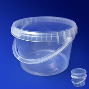 Ведерко 3000мл круглое прозрачное с ручкой и контрольным замком PP (крышка отдельно) Jokey