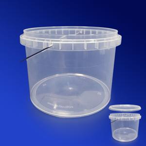 Ведерко  3000мл круглое прозрачное с ручкой и контрольным замком PP (крышка отдельно) ТоргСтрой