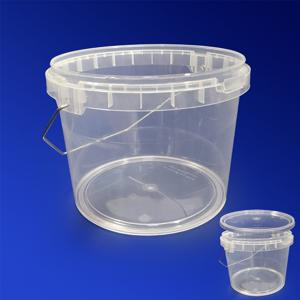 Ведерко  2300мл круглое  прозрачное  с ручкой и контрольным замком PP (крышка отдельно)