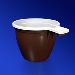 Чашка кофейная 180мл  PP   коричнево-белая  50шт/уп