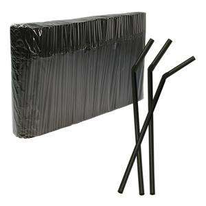 Трубочка d0,8x22см черная 500шт/уп с гофрой