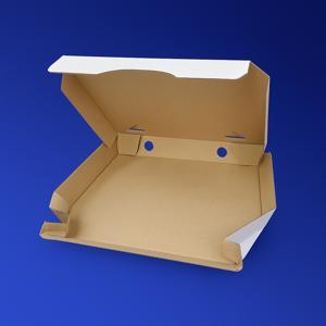 Пицца-коробка гофра 26х26х3,5см белая  50шт/уп