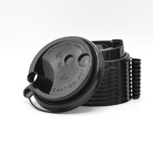 Крышка к стаканам d8,0см PP с пробкой заглушкой черная 50 шт/уп