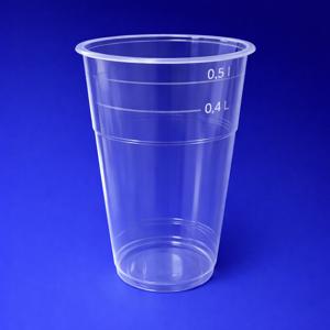 Стакан пластиковый PP 500мл Пивной прозрачный d9,5см 50шт/уп 1000шт/кор Фопос