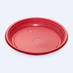 Тарелка одноразовая d16,5см PP 100шт/уп красная