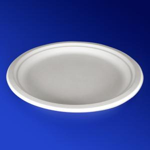 Тарелка одноразовая сахар тростник d22,5см белая  БИО