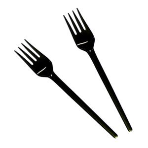 Вилка пластиковая 16,5см черная компакт  100 шт/уп  2000шт/кор