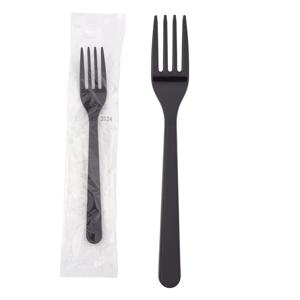 Ланч - набор  1/1 Вилка Премиум черная в индивидуальной упаковке 1шт/уп