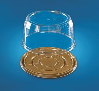 Крышка к упаковке для торта d22х10,0см внутр 3500мл PET прозрачная  110 шт/кор ПР-Т-223КН ПЭТ