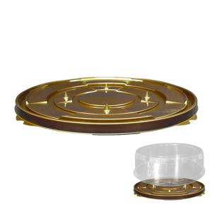 Дно к упаковке для пирога и торта d25,5см внешн PET золотое  220 шт/кор ПР-Т-223 ДШ (М) ПЭТ