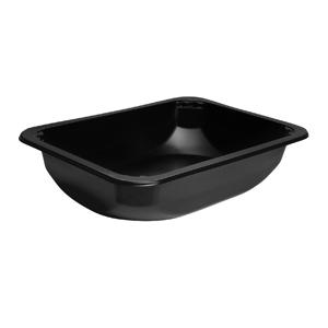 Лоток под запайку 18,7х13,7х3,6см 615 мл PP черный  504 штук в коробке ПР-Л-187х137х36 овал
