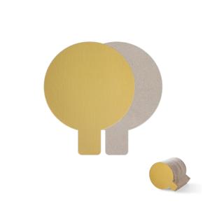 Подставка п/торт d8см золотистая картон 0,8мм 100шт/уп с ручкой