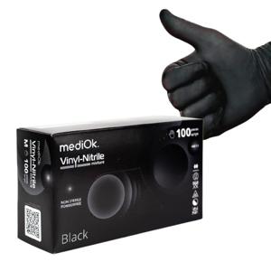 Перчатки из нитровинил M черные 100шт/уп