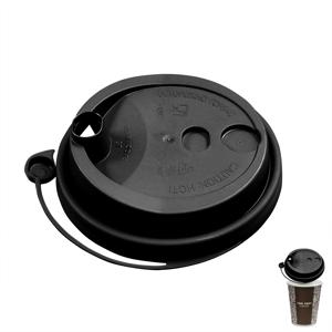 Крышка к стаканам d8,0см PP с пробкой заглушкой матовая черная 50 шт/уп