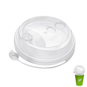 Крышка к стаканам d8,0см PP с пробкой заглушкой глянцевая прозрачная 50 шт/уп