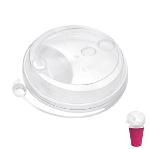 Крышка к стаканам d9,0см PP с пробкой заглушкой прозрачная глянцевая 50 шт/уп