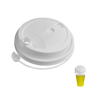 Крышка к стаканам d9,0см PP с пробкой заглушкой матовая белая 50 шт/уп 3001М/Б