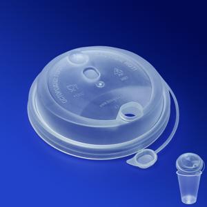 Крышка к стаканам d9,0см PP с пробкой заглушкой прозрачная матовая 50 шт/уп