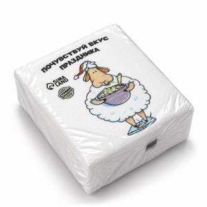 Салфетки новогодние 24х24см 1 сл 50шт/уп Почувствуй вкус праздника купить в Алматы оптом