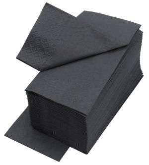 Салфетки  черные 33х33см 2 сл сложение 1/8 200 шт/уп