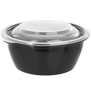 Контейнер пластиковый    375мл PP черный 12,5х5,5см с крышкой