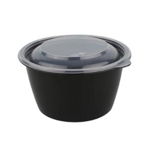 Контейнер пластиковый    500мл PP черный d12,5х7,5см с крышкой