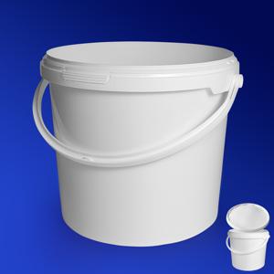 Ведерко  5000мл белое с ручкой пластик и контрольным замком PP (крышка отдельно) Jokey