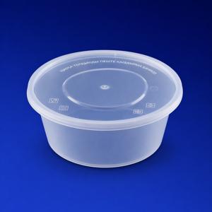 Контейнер пластиковый круглый  700мл PP прозрачный d15 h6,0см  с крышкой