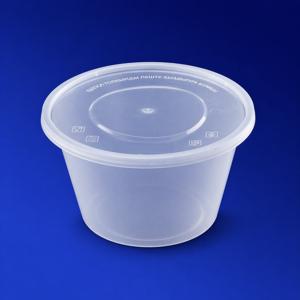 Контейнер пластиковый круглый  900мл PP прозрачный d15 h9,0см  с крышкой