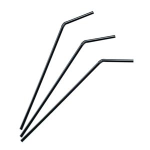 Трубочка d0,5x22см черная 500шт/уп с гофрой