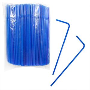 Трубочка d0,5x22см голубая 500шт/уп с гофрой